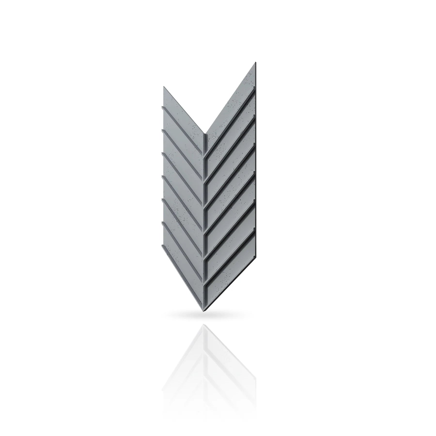 Concrete Cladding - HERRINGBONE L REVERS Wall Panels colour swatch on white background DecorMania.eu